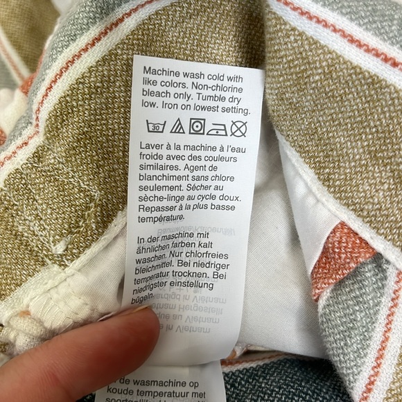 Madewell Tie-Waist Huston Pull-On Crop Pants in Stripe Size Large - Picture 10 of 12